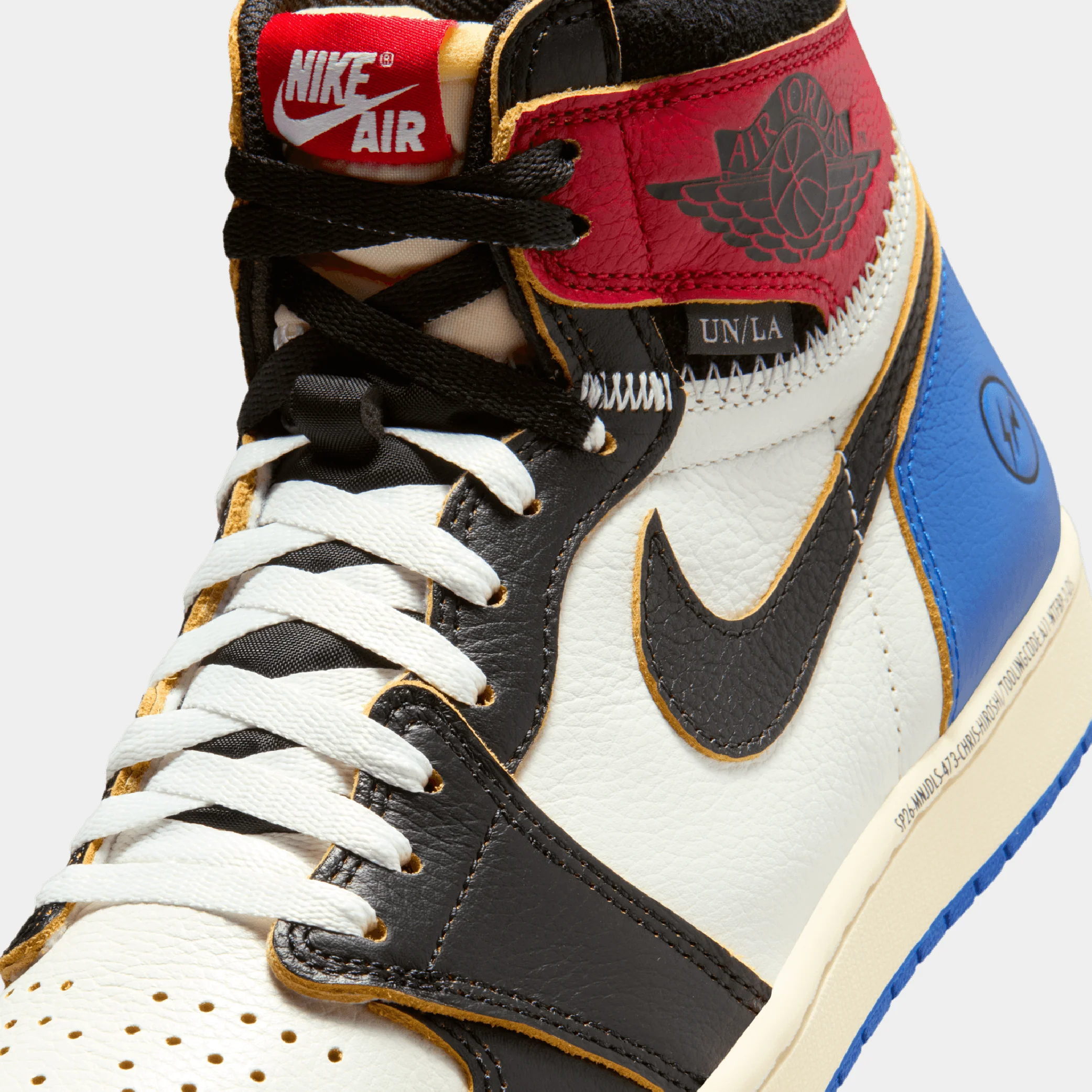 Air Jordan 1 Retro High OG x Union x Fragment "Black and Varsity Red" - Image 7