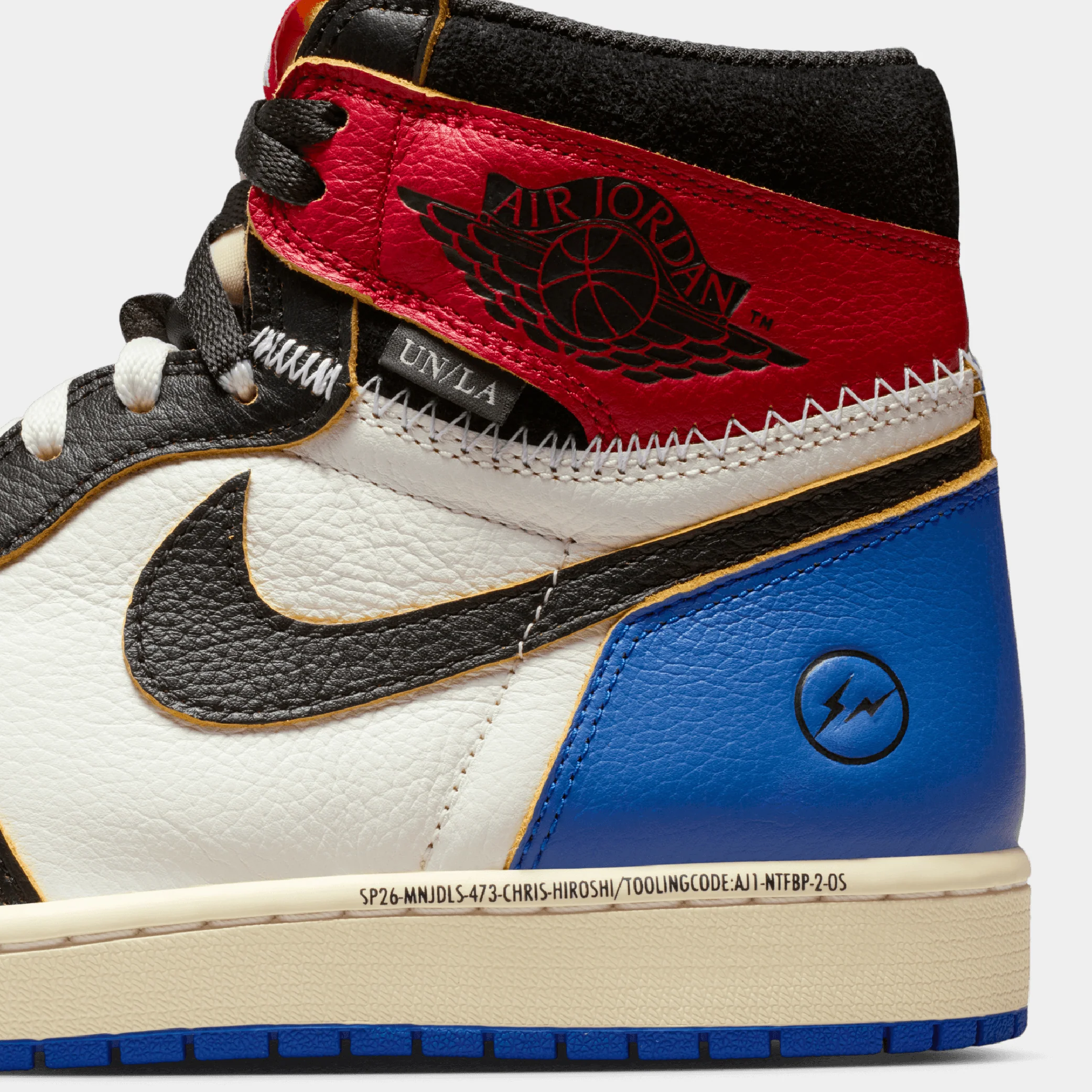 Air Jordan 1 Retro High OG x Union x Fragment "Black and Varsity Red" - Image 8