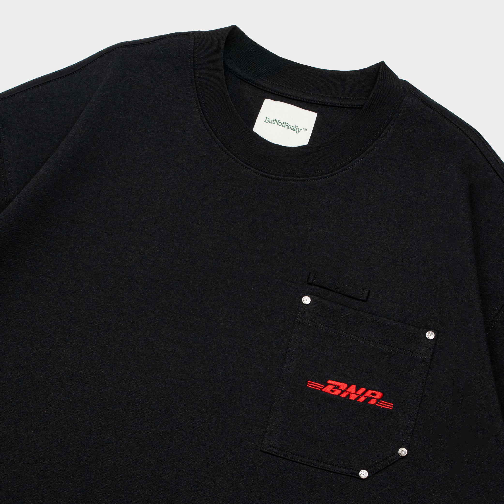 ButNotReally™ Graphic Interlock Oversized Pocket Tee - Image 4