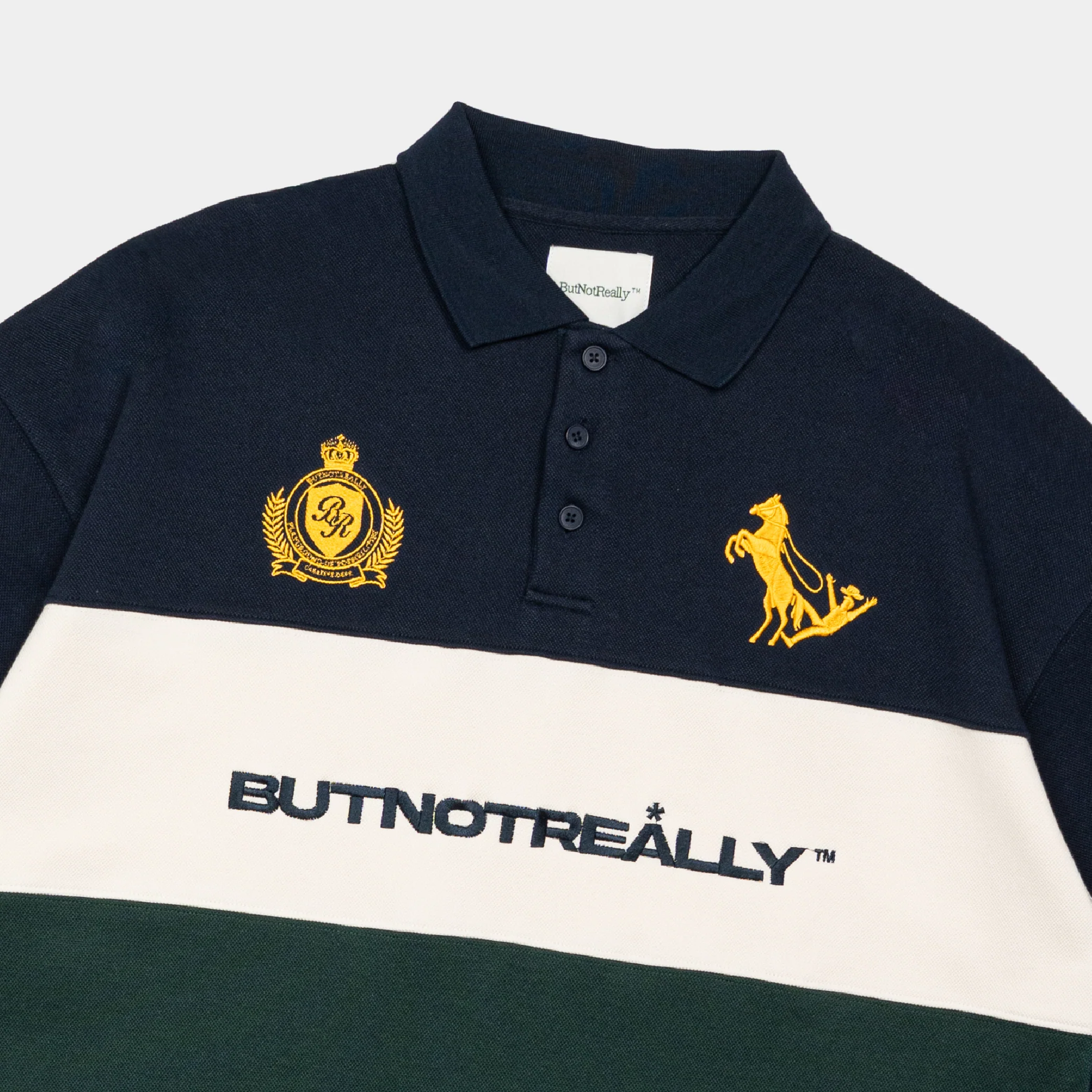 ButNotReally™ Graphic Interlock Oversized Polo Tee - Image 4
