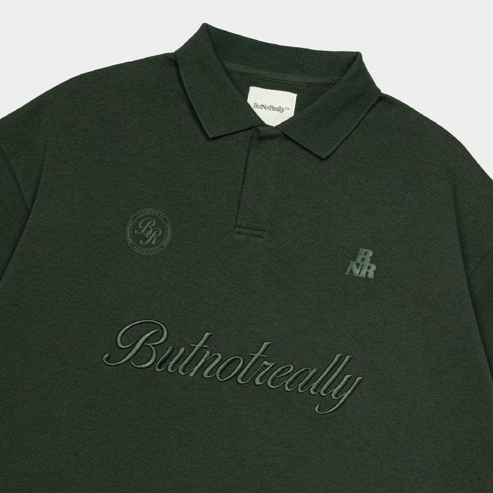 ButNotReally™ Graphic Interlock Oversized Polo Tee - Image 4