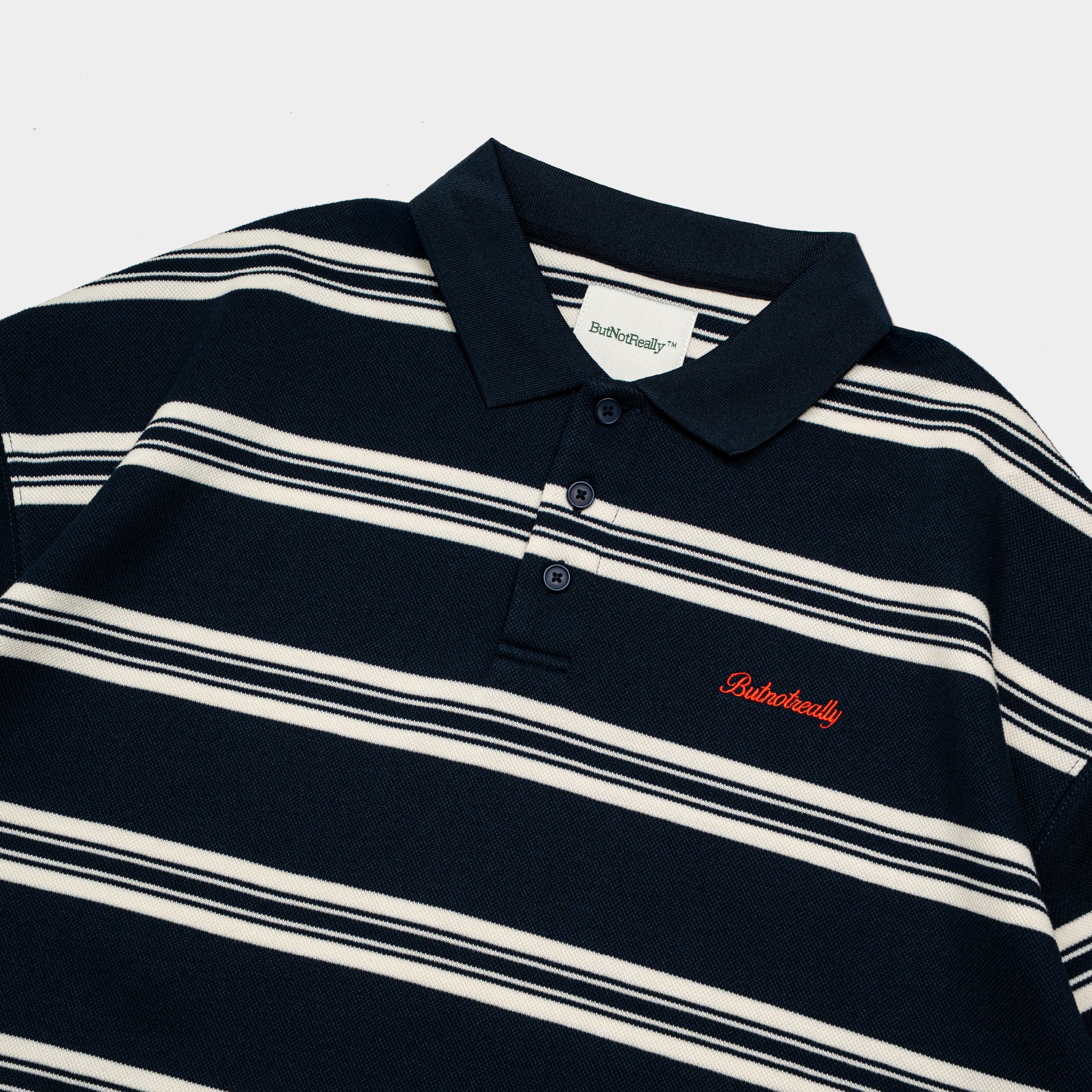 ButNotReally™ Interlock Stripes Polo Tee - Image 4