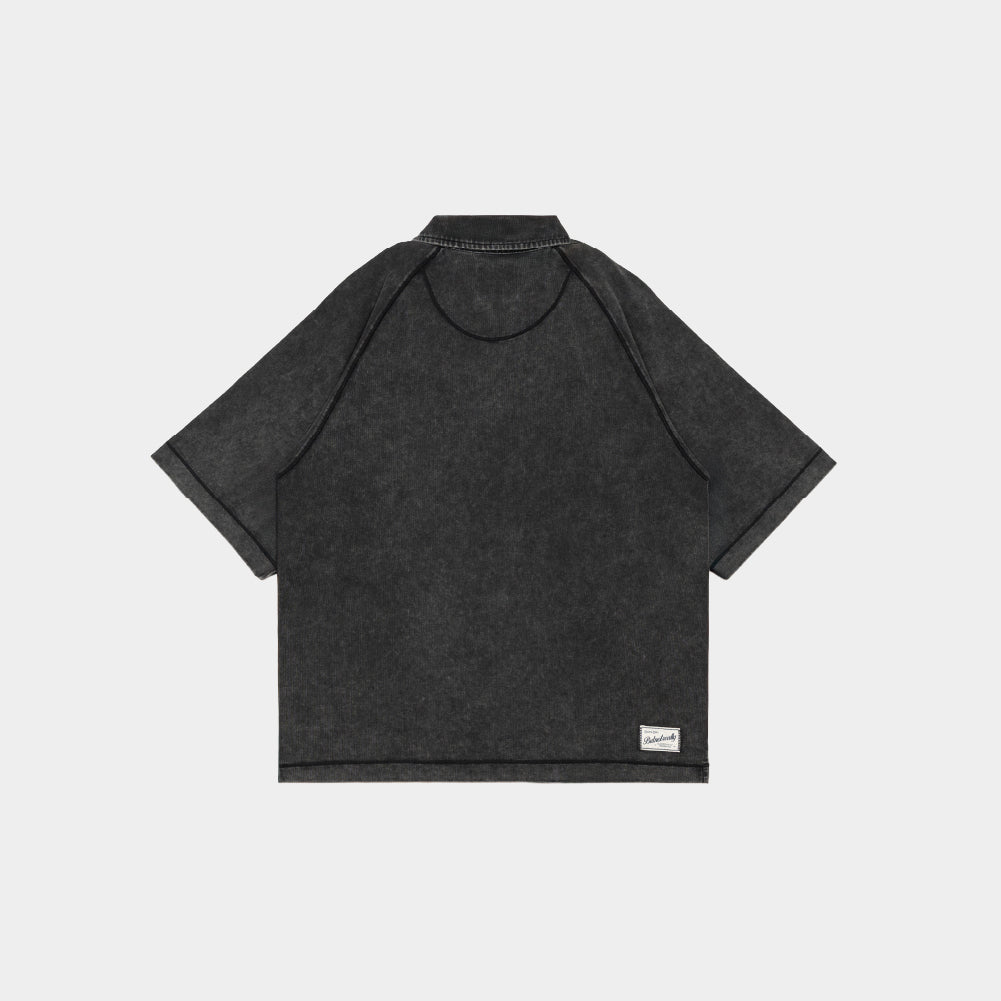 ButNotReally™ Stone-Washed Cotton Oversized Polo Tee - Image 3
