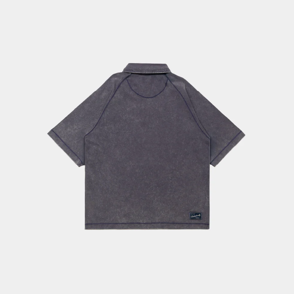 ButNotReally™ Stone-Washed Cotton Oversized Polo Tee - Image 3