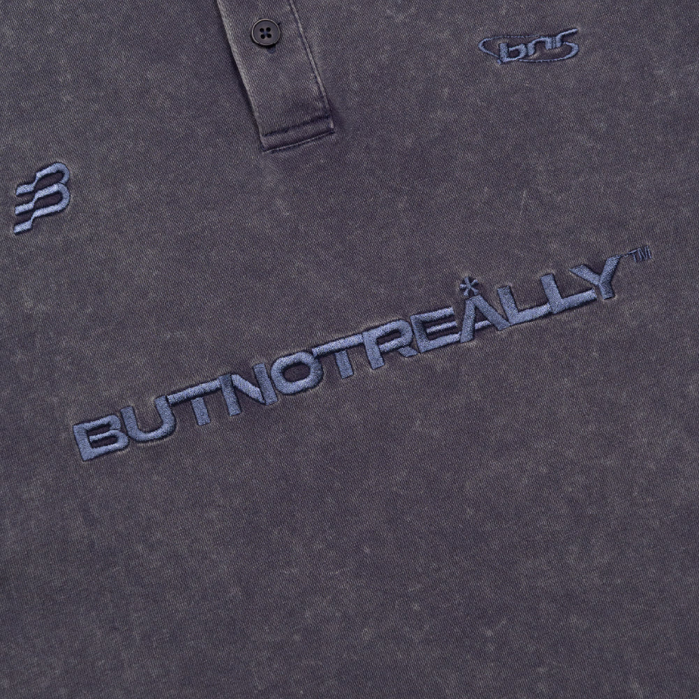 ButNotReally™ Stone-Washed Cotton Oversized Polo Tee - Image 8