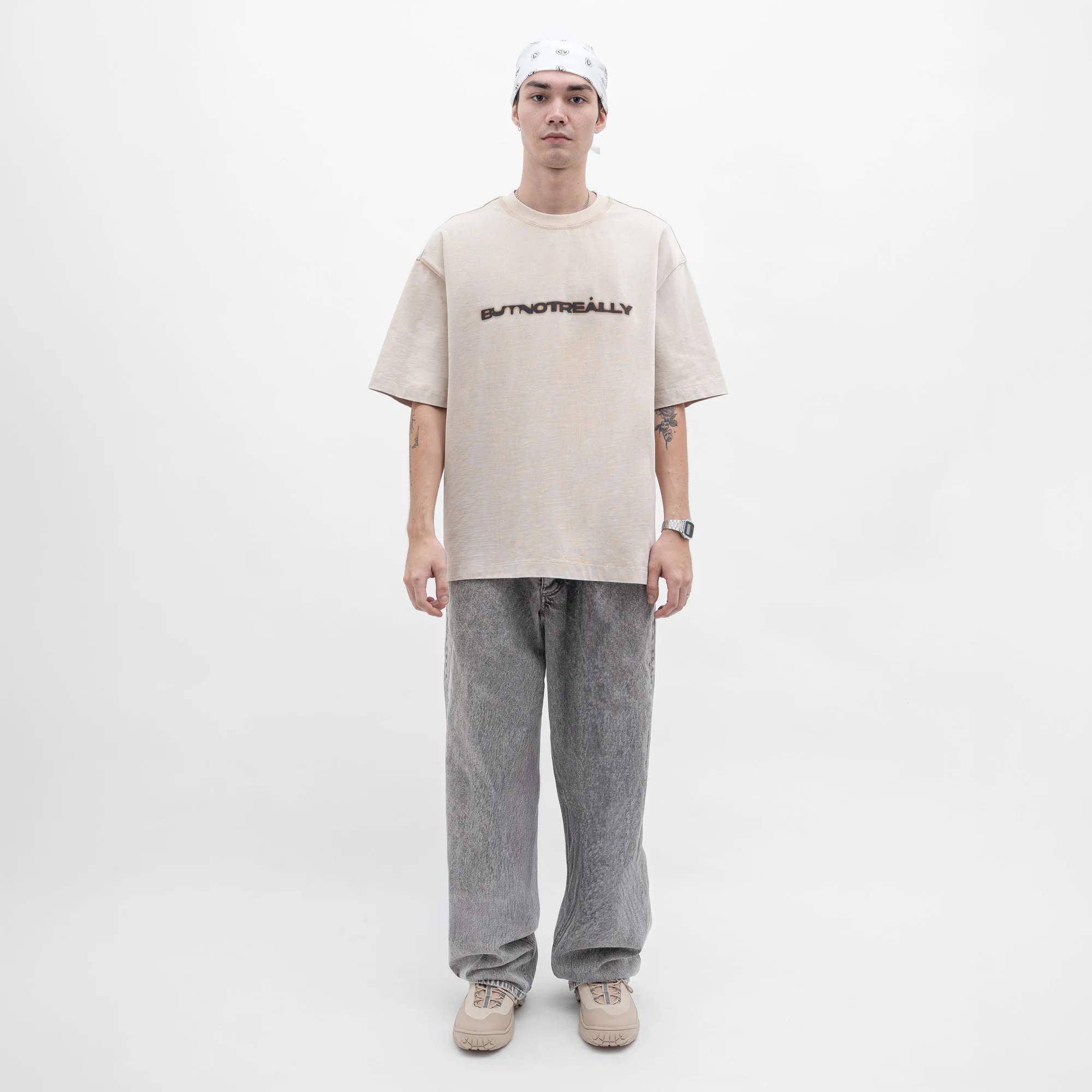 ButNotReally™ Stone-Washed Graphic Cotton Oversized Tee - Image 2