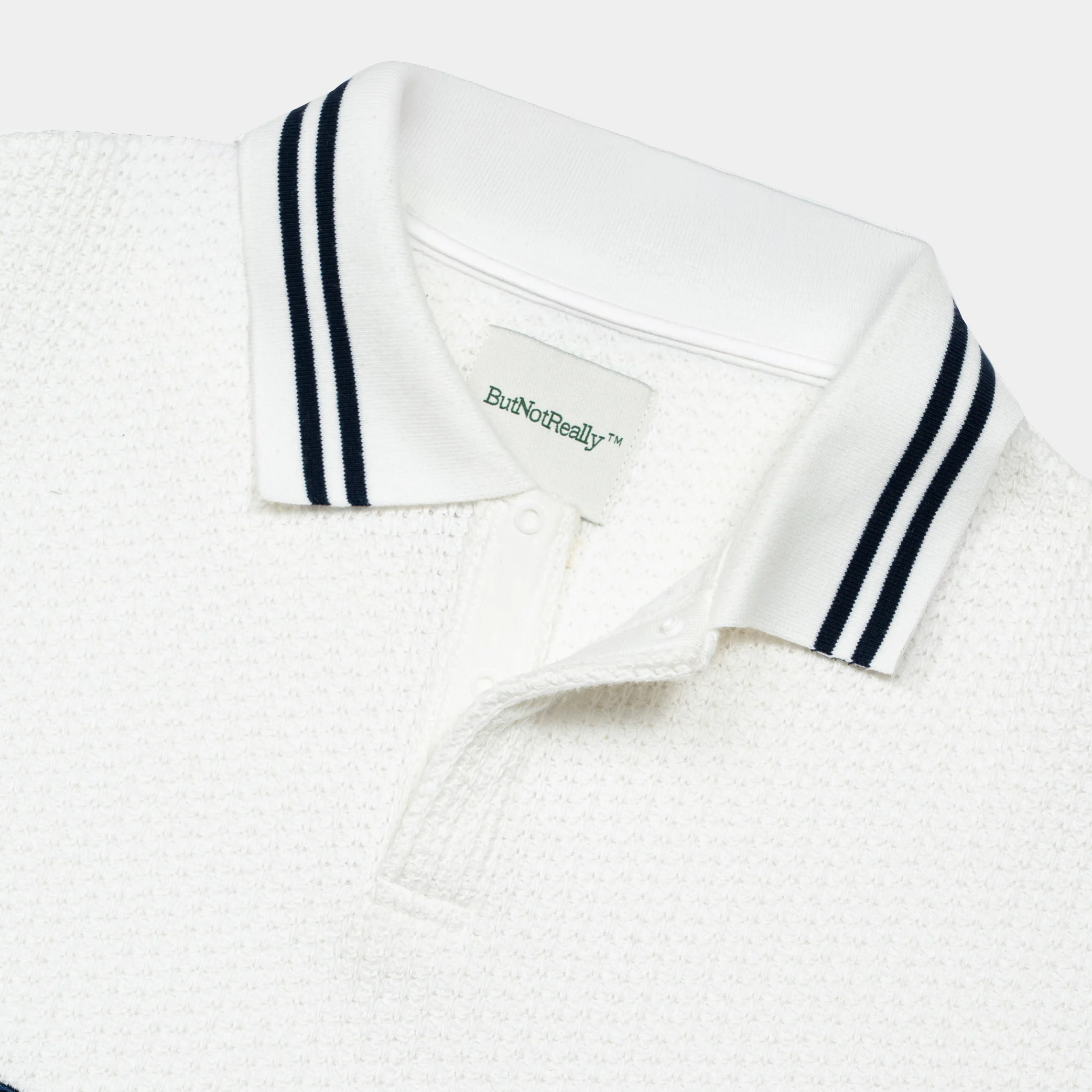 ButNotReally™ Graphic Oversized Knitted Polo Tee - Image 7