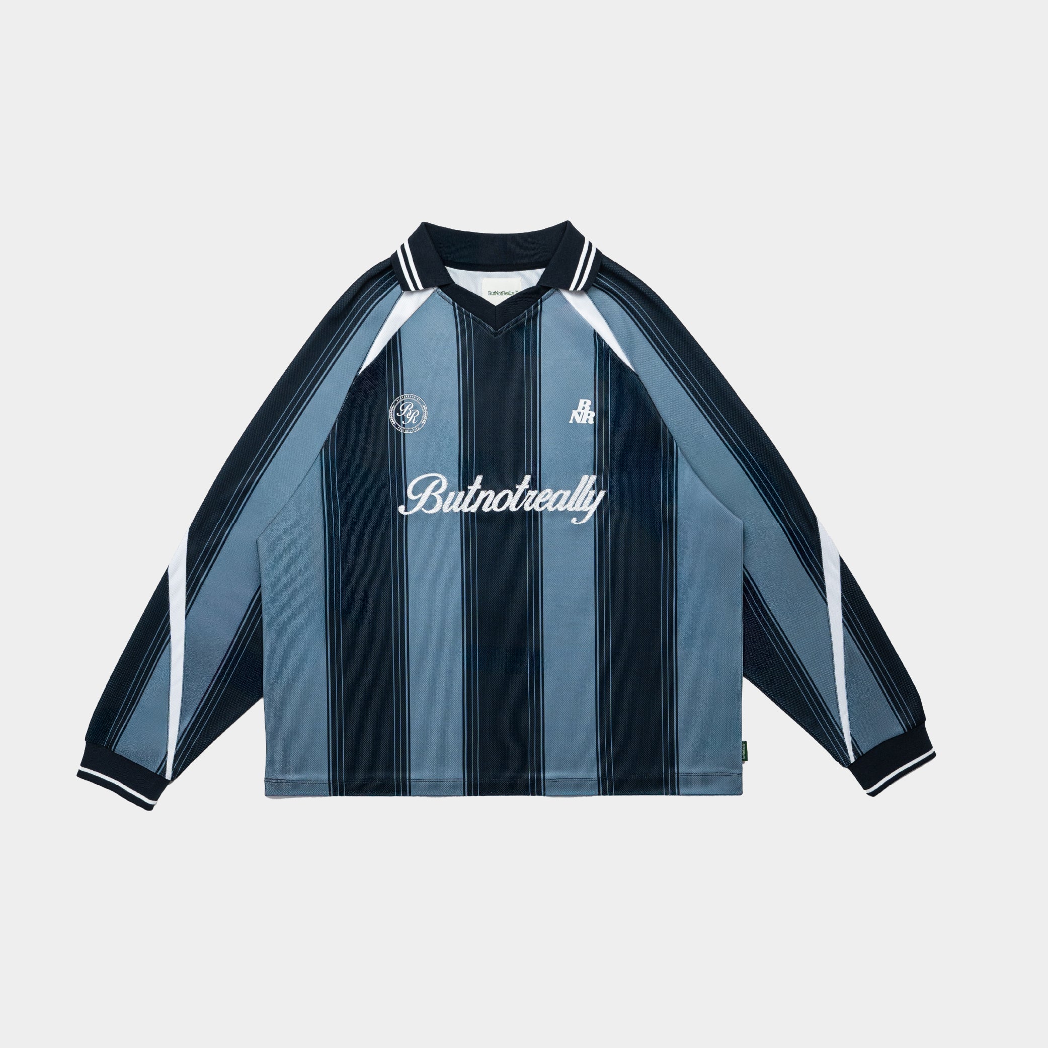 ButNotReally™ Mesh Stripes Oversized Longsleeves Polo Jersey - Image 10