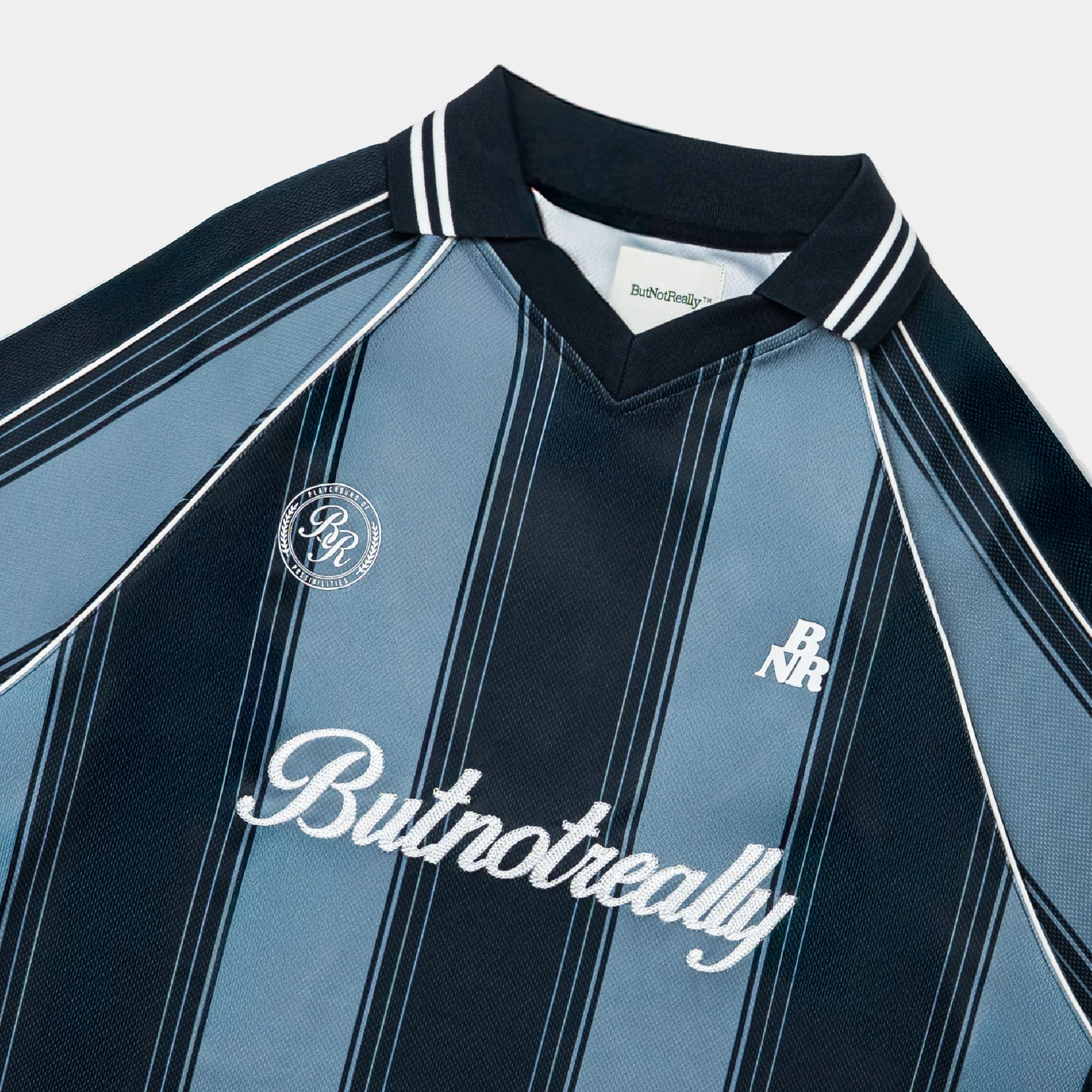 ButNotReally™ Mesh Stripes Oversized Polo Jersey - Image 3
