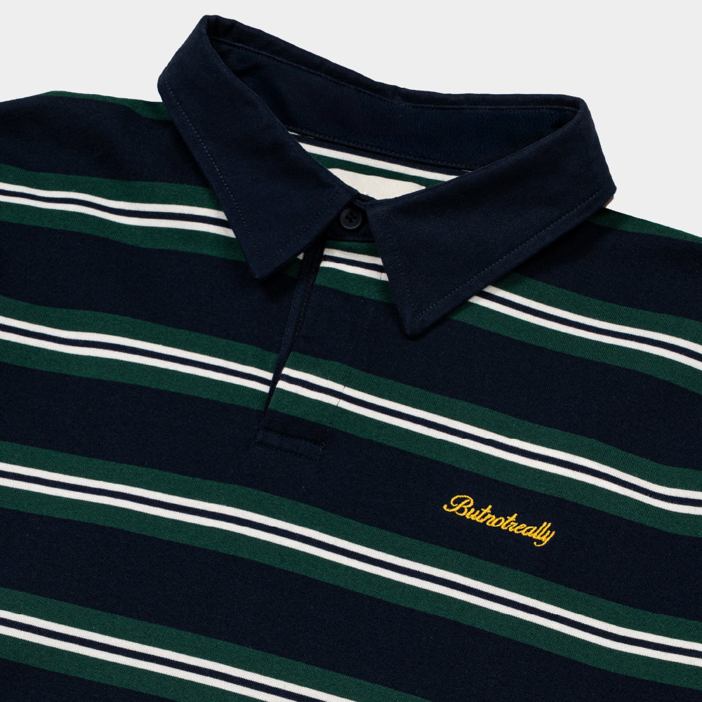 ButNotReally™ Stripes Interlock Long Sleeves Polo Tee - Image 3
