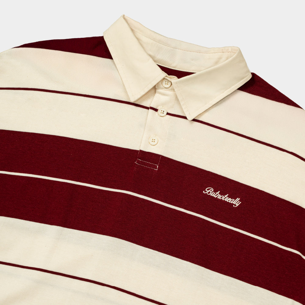 ButNotReally™ Stripes Interlock Long Sleeves Polo Tee - Image 3