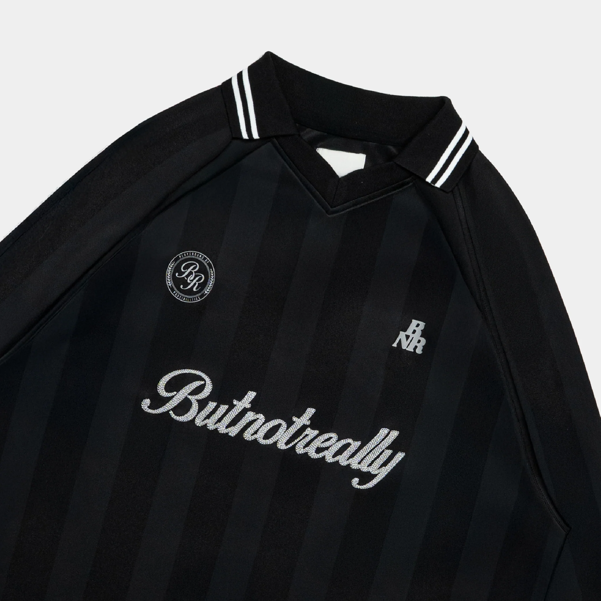 ButNotReally™ Stripes Oversized Longsleeves Polo Jersey - Image 3